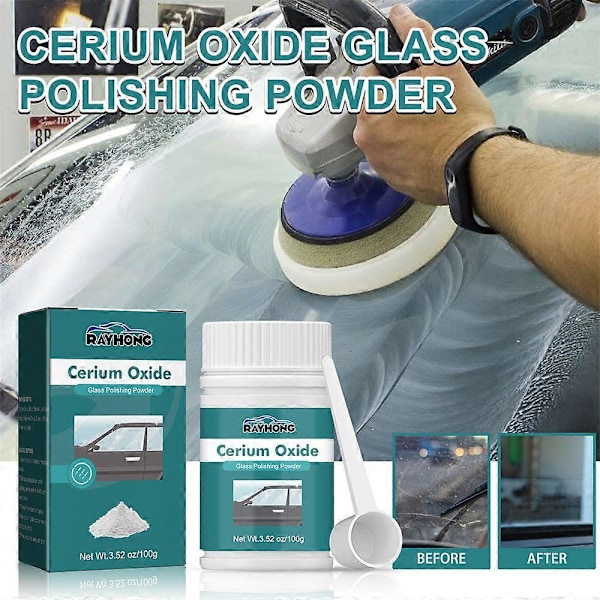 1-3x Dyb Ridsefjerner Reparations Glaspoleringssæt Ceriumoxid Pulver 100g 1pc