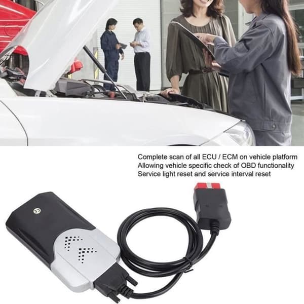 1 x Diagnostisk grensesnitt, Bluetooth, OBD2, bil- og lastebilskanner, PC-kompatibel.