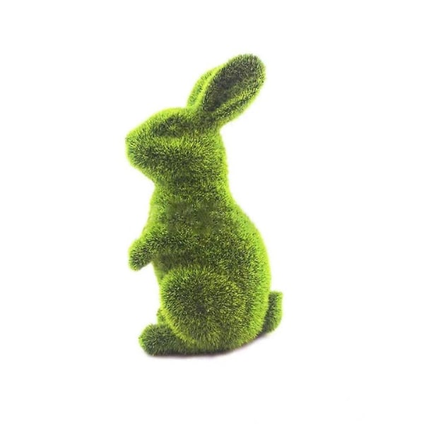 Påsk Moss Bunny Decor Spring Grön Kanin Bordsskiva Ornament Flocking Bunny B