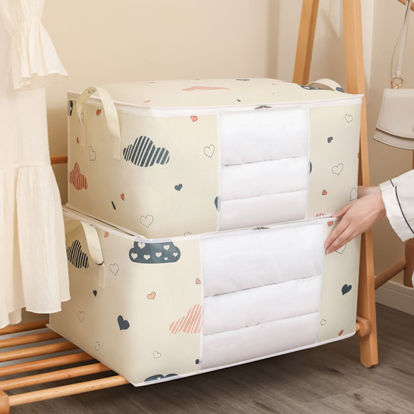 Förvaringsväska för täcken Garderob Kudde Vinterkläder Hållare Låda Stapelbara Leksaker Böcker Jeans Organizer Väska Vikbar Filt Förvaringsväska Lion - L