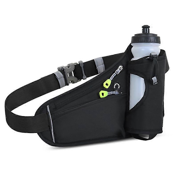 Sports Hydration Bæltetaske Løbe Bum Taske Vandflaskeholder Til Vandreture Gåture Black