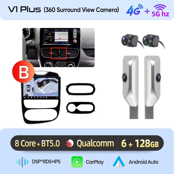 Junsun Android bilradio til Renault Clio 4 ZOE 2012-2019 CarPlay Auto Multimedia Stereo Intelligente systemer Skærm GPS DSP DAB+ Linux systems(NO Android)-A