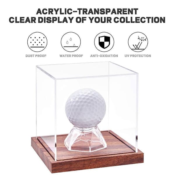 Akryl Golfbold Display Case forældre Opbevaringsboks Display Stativ til Baseball Samlinger Enkelt Transparent