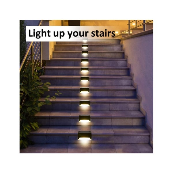 32-pack solcellslampor för utomhusbruk, vattentäta LED-solcellslampor för trappor, staket, trädgård, uteplats och gångväg, svart hölje, varmt ljus black Warm light