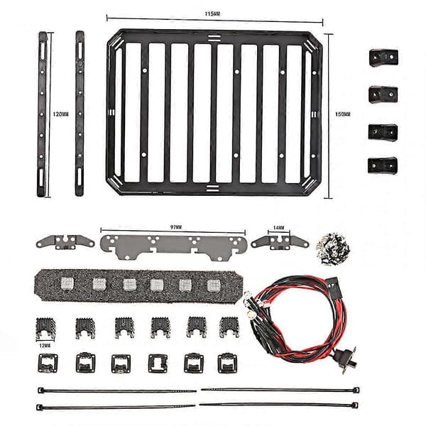 RC-auton kattoteline 4 LED-valolla