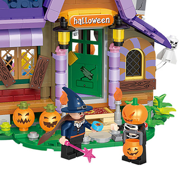 Mini Hus Byggesæt Sjovt Pædagogisk Mini Mursten Halloween Legetøj til Drenge Piger 0.4