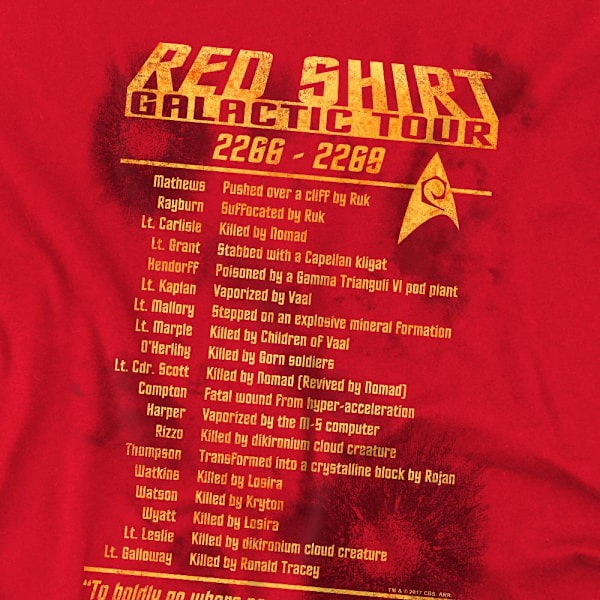 Star Trek Herr Röd Tröja Tour T-Shirt XL Röd Red XL