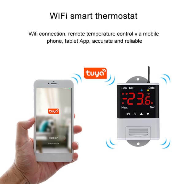 Bærbar WIFI Temperatur 110V-230VAC 10A Controller Digital Termostat
