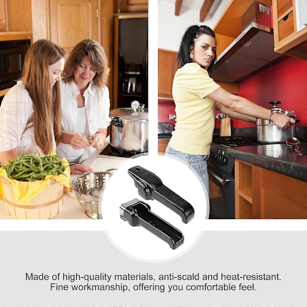 1 Sett Universal Trykkokerhåndtak Tilbehør Anti-Skålding Pan Grip Håndtak Black 19X5.5X5CM