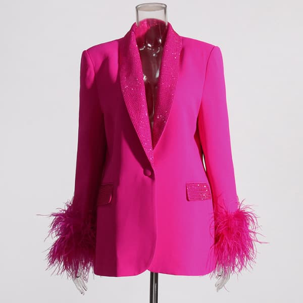 Women's Long Sleeve Blazer Casual Jacket L