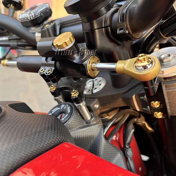 Motorcycle Accessories for Ducati HYPERMOTARD 950 SP 2016-2018 Steering Damper Stabilizer Bracket Kit Red Black Set 2