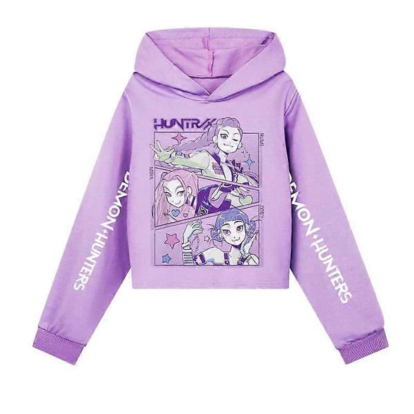 Barn Gutter Jenter Demon Hunter Saja Gutter Casual Hettegenser K-POP Genser Jumper Topp 120