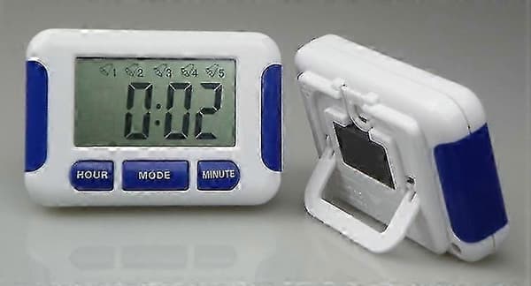 Timer, Påminnelsealarm for flere medisiner, Opptil 5 daglige alarmer og tidtakere, Blå-Bra