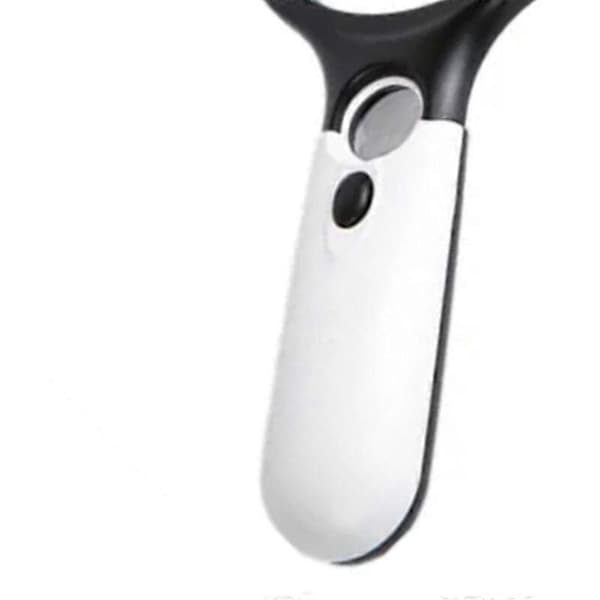 Bærbart lommemagnifier med ABS-håndtak og LED-lys. 3x til 45x forstørrelse. Ideell for lesing.