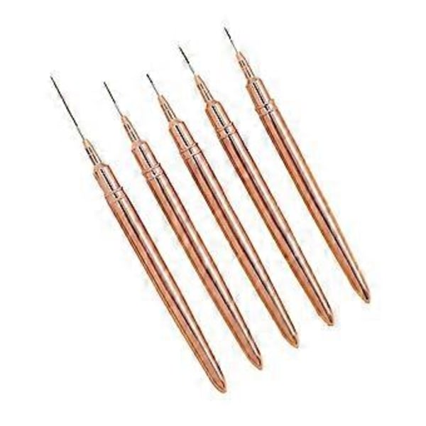 5 ST 7/9/11/15/25mm Nagel Liner Borstset UV Gel Nagelborstar Kit Franska Ränder Linje Målning Ritning Blomma Pennverktyg, D