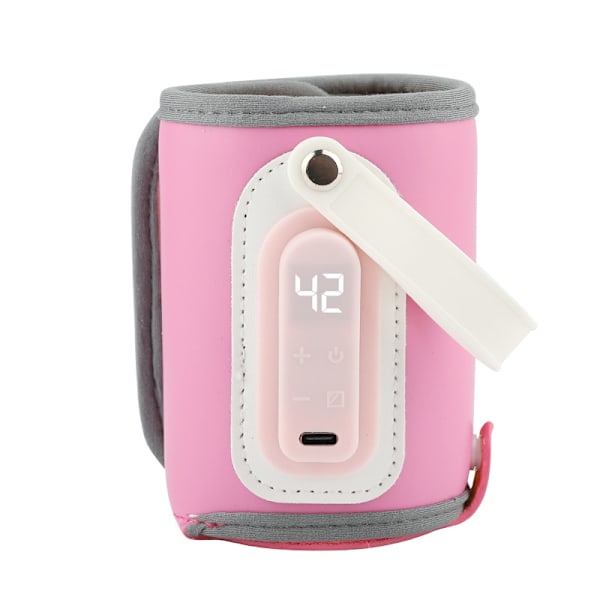 ble Värmare för Barnflaskor Matningsflaska Värmehållare Resevärmare Omslag USB Värmare Utomhus Flaskvärmare Pink