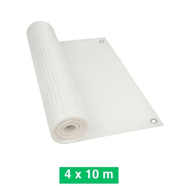 Cuttable Protective Tarp - 160g/m² - Reinforced Polyethylene - Ripstop - 4 x 10m - Transparent