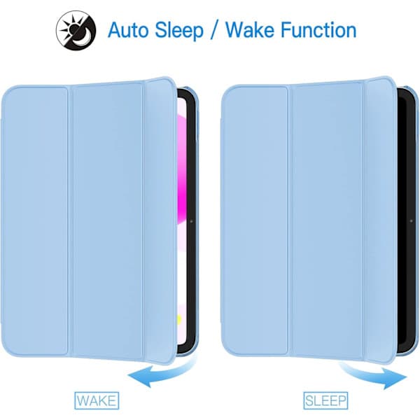 Case for iPad (A16) 11th/10th Generation (2025/2022), Slim Stand Hard Back Case Auto Wake/Sleep Function Blå