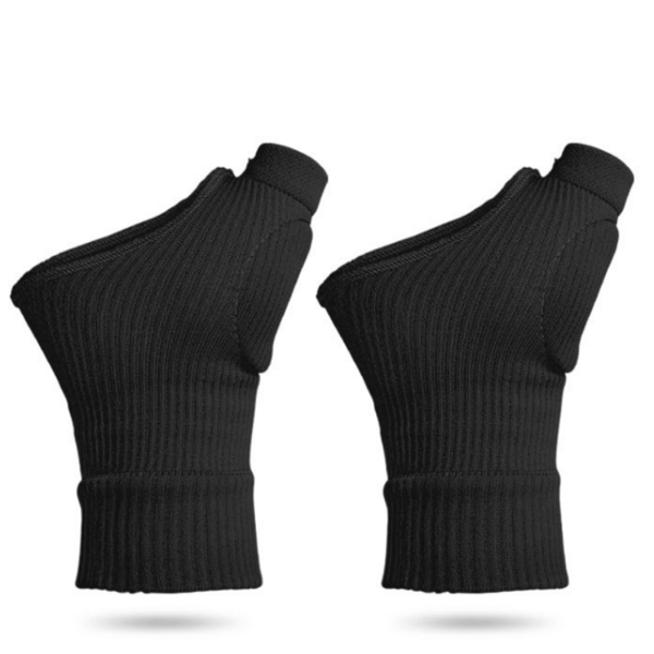 Compression Gloves with Wrist and Thumb Support 1 Pair Black Black 36