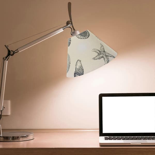 Linen Lampshades for Home Use with Seashell Pattern, Lamp Accessories