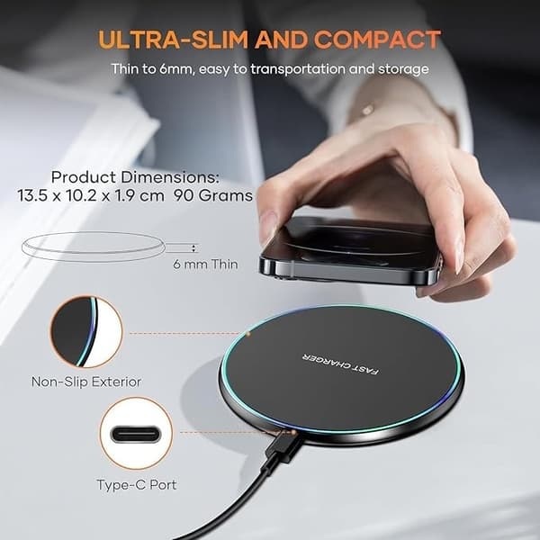 100W Fast Wireless Charger Charging Pad For Apple Samsung & iPhone & Universal