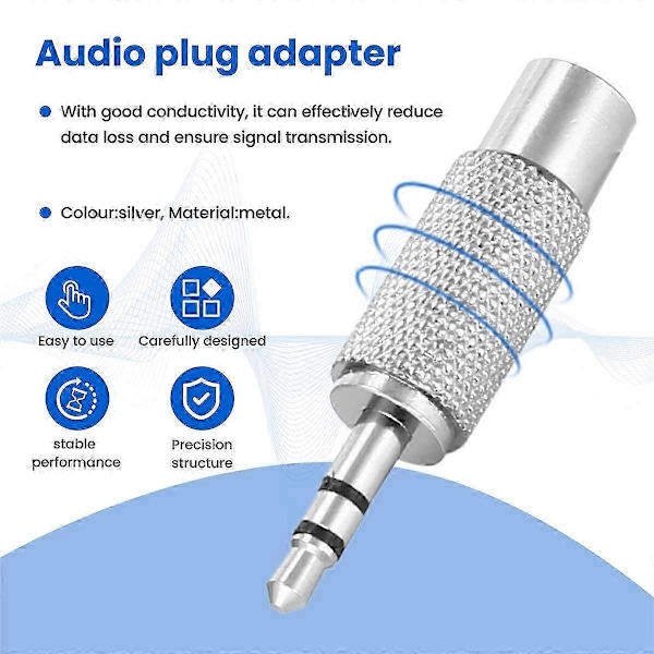3,5 mm Stereo Han til Mono Hun Audio Adapter silver