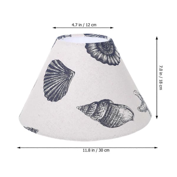Linen Lampshades for Home Use with Seashell Pattern, Lamp Accessories