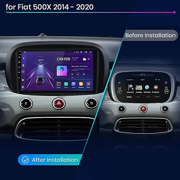 Langaton Carplay Android Auto Autoradio Fiat 500X 2014-2020 Multimedia GPS autoradio 4G WIFI DSP Wifi 4Core 2+32 with carplay