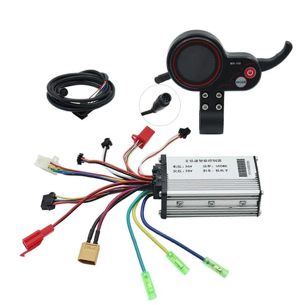 2X 36V 500W Controller MR-100 LCD Display Måler Dashboard Kit til KUGOO M4 Elektrisk Scooter Tilbehør Silver&black