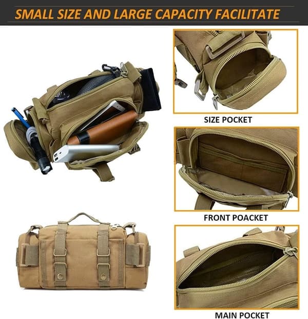 Taktisk taljetaske Molle Pouch Deployment Bag (Sort)