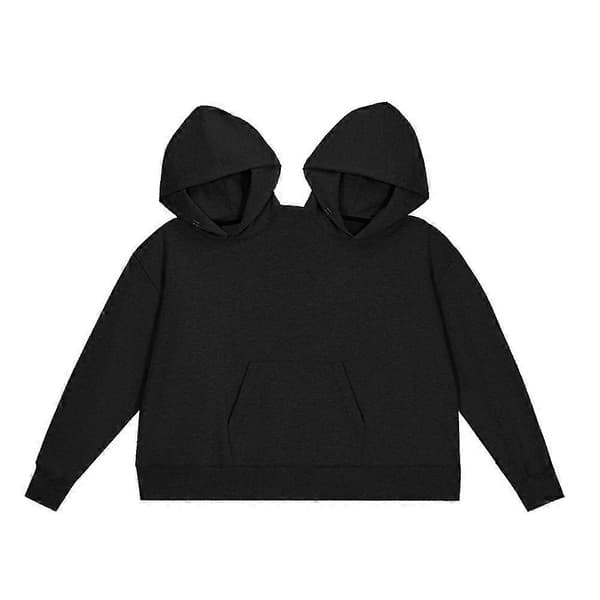 Par Elskere Unisex Hættetrøje Intim Hættetrøje Langærmet Pullover Toppe Black
