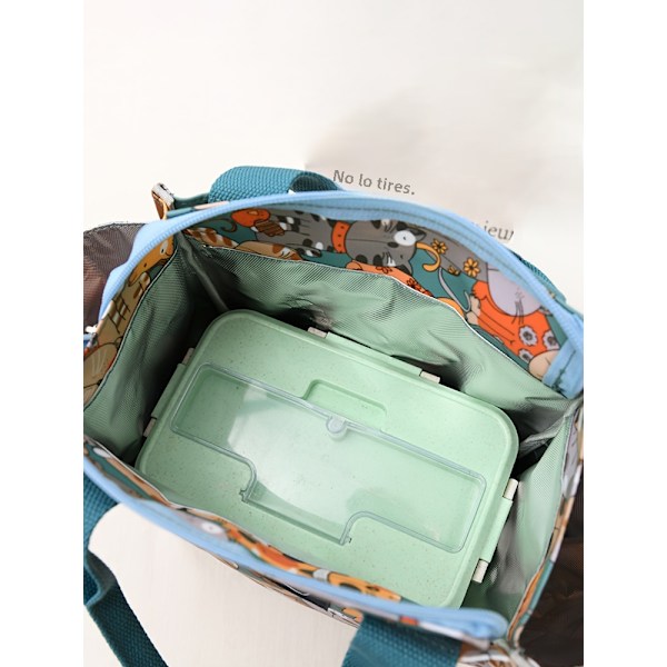 Offi arbejdere går ud med ri madkasse taske termisk bento taske mode tote taske lærred håndbærende mor taske 806shenlinleyuan