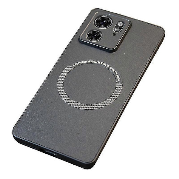 Til Motorola Edge 40 5G Mobiltelefon Etui Læder+TPU Cover Kompatibelt med MagSafe Black