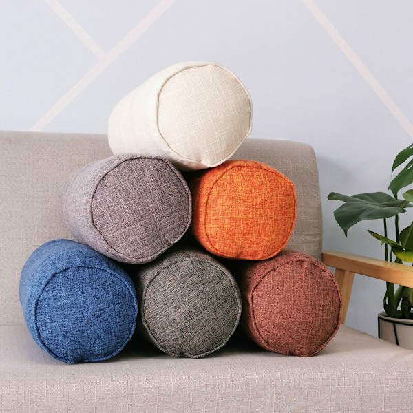 Lang Pude Indvendig Rund Kropspude Rektangulær Søvn Lur Pude Imitation Bomuld Linned Pude Hjem Soveværelse Indretning Light Grey 15x15x60cm