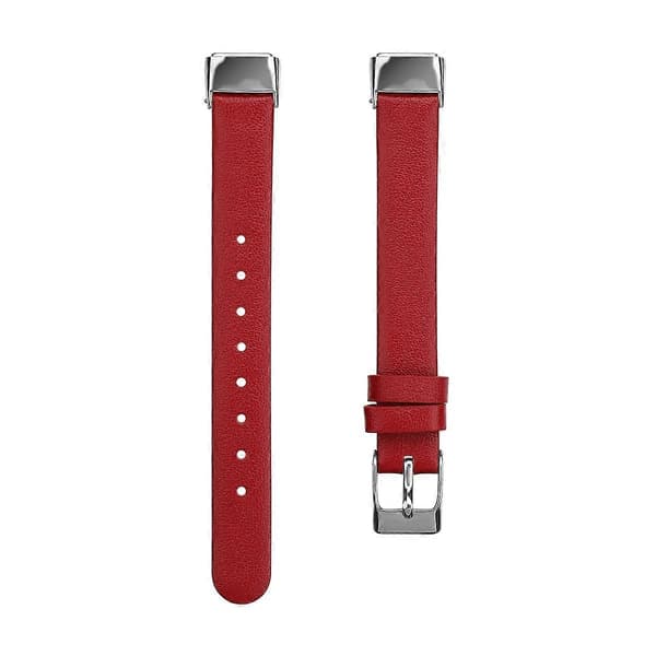 For Fitbit Luxe Leather Watch Band, Størrelse:S(Svart) Red