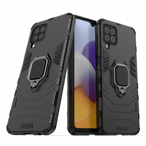 PC TPU Hybrid Telefondeksel med Ringholder Stativ for Samsung Galaxy A22 4G (EU Versjon)