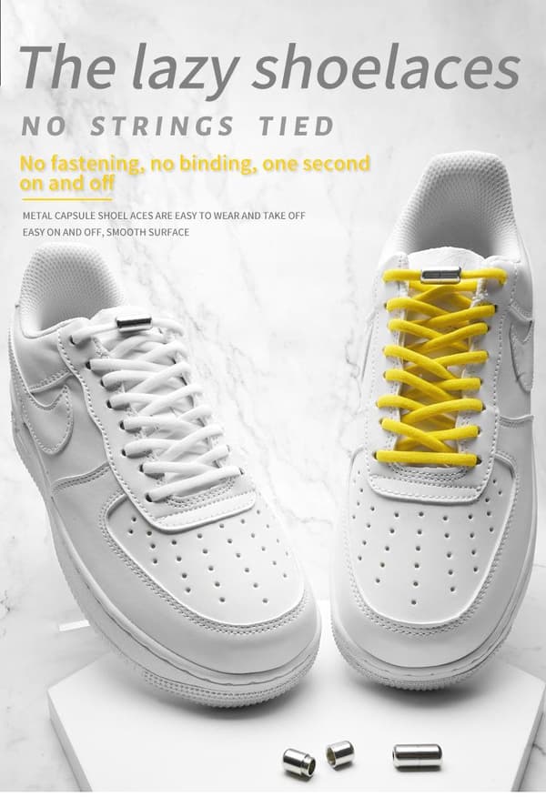 Elastiske snørebånd uden binding - One size - Black Svart