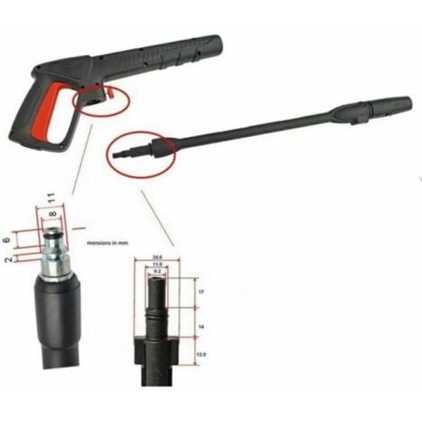 Justerbar högtryckstvättspistol för AR/Black&Decker/Bosch AQTA biltvätt, perfekt för skumrengöring..pa
