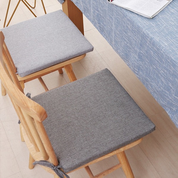 Firkantet Stolpute Bomull Lin Sittepute For Spisestue Terrasse Hjem Sofa Balkong Kontor Innendørs Utendørs Hagebenk Sittepute Green 40x40cm
