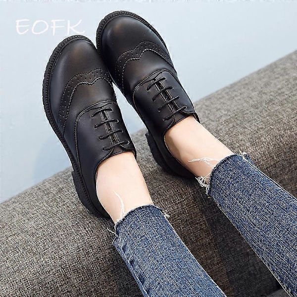 Brogueskor för Dam Dam Livsmedel Läder Oxford Skor black 35