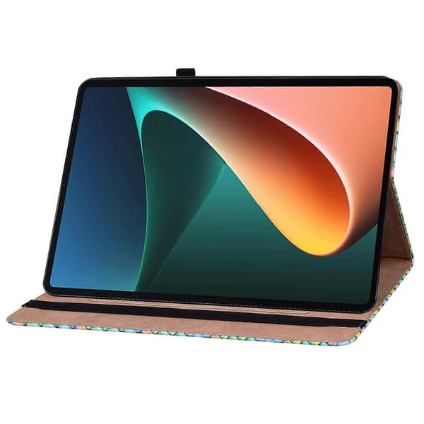 För Xiaomi Pad 5 / 5 Pro Färgvävd Smart Läderfodral för surfplatta Rainbow