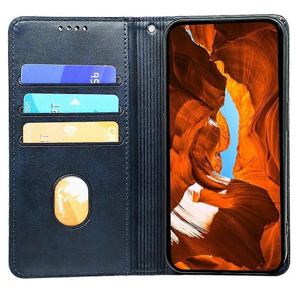 Kompatibelt med Nothing Phone (3a) Fodral Dold Magnetisk Stängning Kalvtextur Läder Telefonskal - Röd-Perfekt Blue
