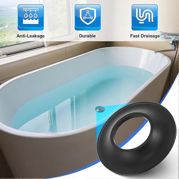 10-pack badkarsproppspackning för pop-up-avloppsenheter, passar Tip Toe-stilproppar Black