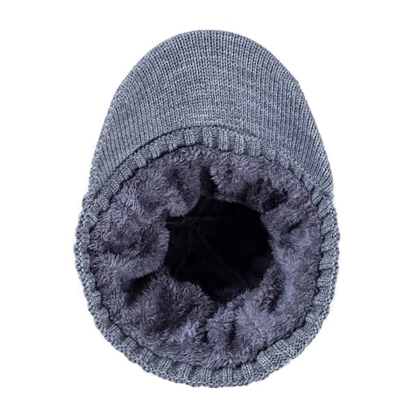 Unisex Varme Vinterhatte Stilfuld Tilføj Pelsforet Blød Hue Med Skygge Tykke Vinterstrikkede Hatte Til Mænd & Kvinder Dropshipping Khaki 56-60