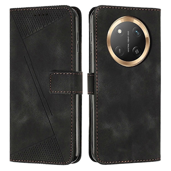 Fodral Kompatibelt med Honor Magic 7 Lite Skyddande Flip Mjukt PU Läder Telefonskal Kompatibelt med Honor Magic 7 Lite Black