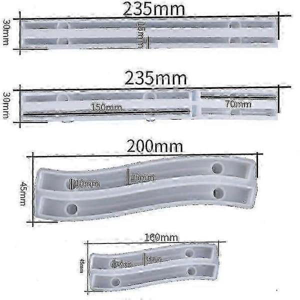 Handle Molds for Resin Casting, Silicone Tray Handle Molds (4 Pcs)