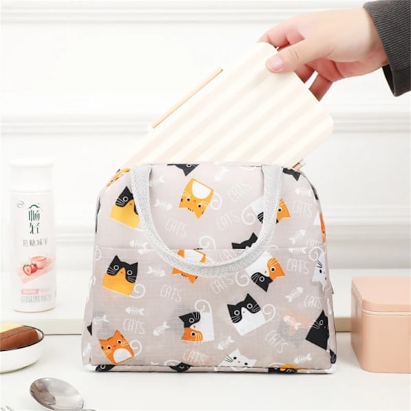 Bärbara Lunchväskor Termisk Isolering Lunchlåda Förvaringsväska Barns Lunchlåda Väska Picknick Förvaring Stor Kapacitet Tote pink