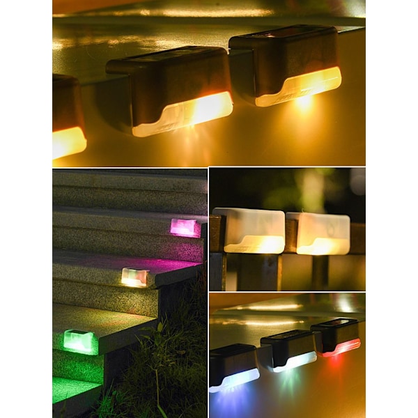 16-pack Solcellslampor för Utomhusbruk, Vattentäta LED-Solcellslampor för Trappor, Staket, Trädgård, Uteplats och Gångväg Svart hölje Varmt ljus black Warm light