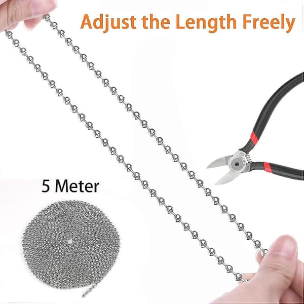 Rullegardinkæde - 5 meter, 4,5 mm, 12 kædeforbindelser