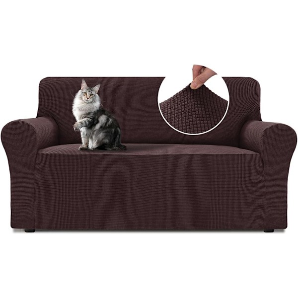 2-sits sofföverdrag, justerbara sofföverdrag, soffskydd mot katter och hundar, husdjur, brun, 1 st Brown 2 seats (135-165 cm)